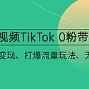 短视频TikTok 0粉带货：快速带货变现、打爆流量玩法、无货源玩法！