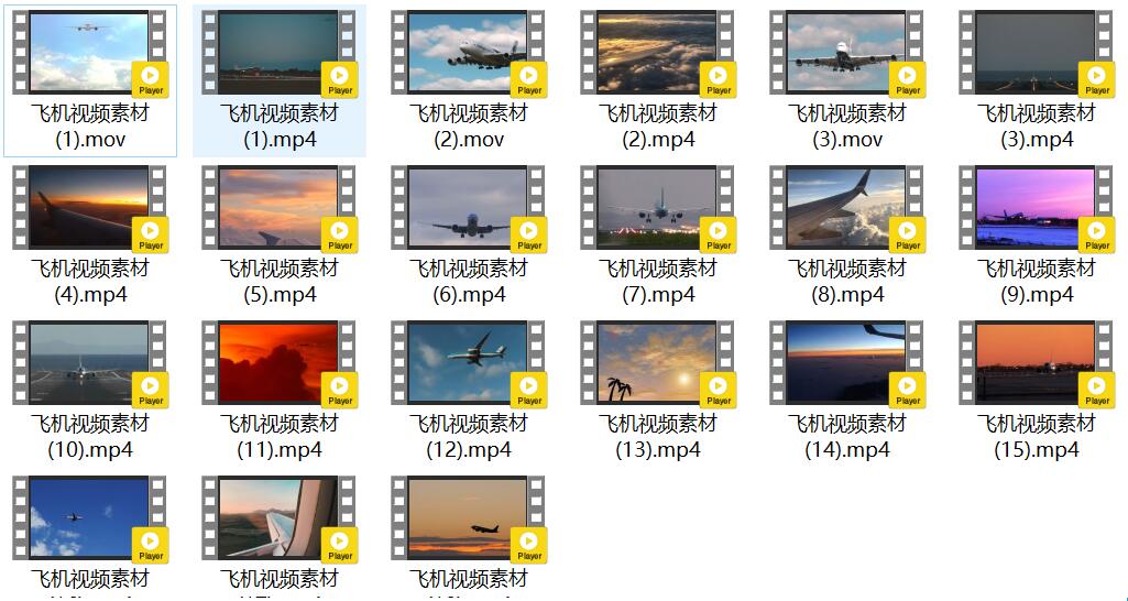 飞机系列视频素材1080p横板21部